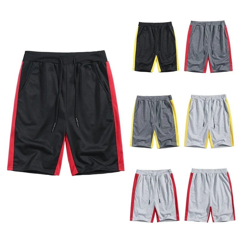 

2021 summer new men's color matching sports beach shorts eBay loose straight shorts