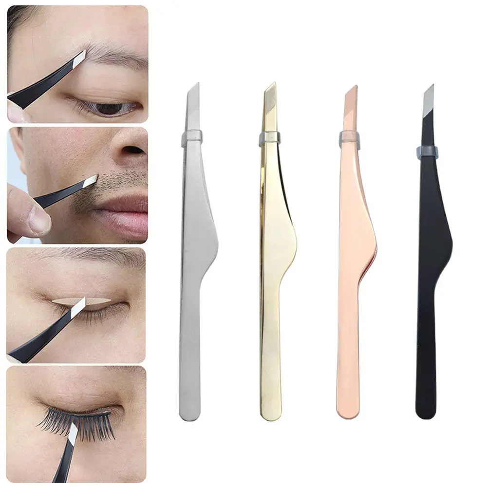 

Oblique Mouth False Eyelash Pliers Double Eyelid Stickers Nipper Eyebrow Tweezers Nail Rhinestones Picker