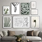 Плакат с изображением тюльпанов, кактусов, суккулентов, пальмовых листьев, в скандинавском стиле, для гостиной, Картина на холсте, украшение