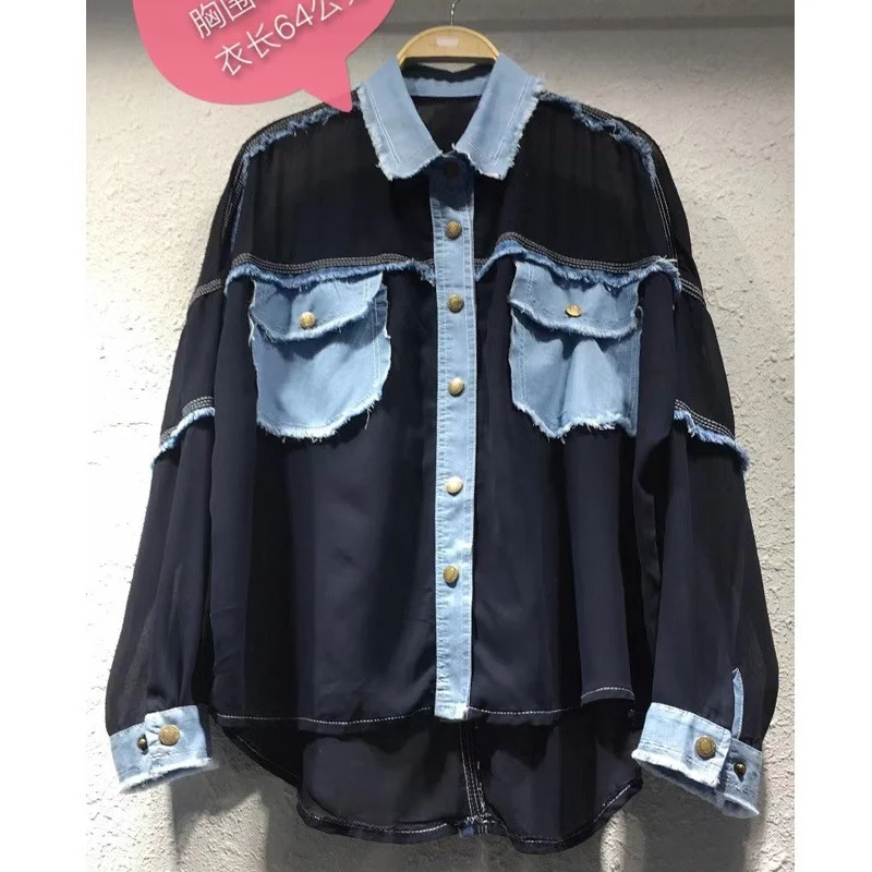 

Для женщин с длинным рукавом рубашки из шифона для женщин шифоновая блузка в Корейском стиле Модные кнопка вверх рубашка в клетку размера п...