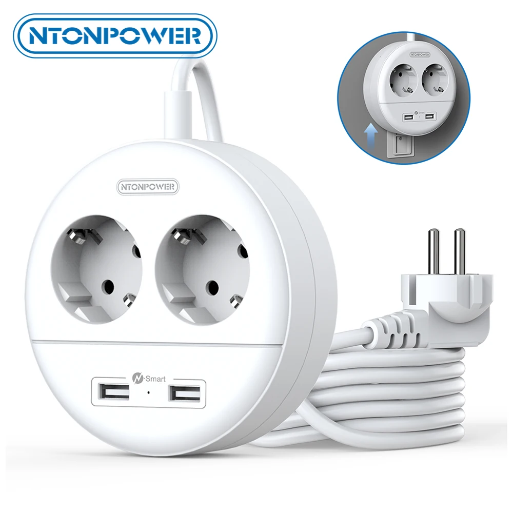 Сетевой фильтр NTON POWER Travel USB настенный сетевой с 2 разъемами AC штепсельная вилка