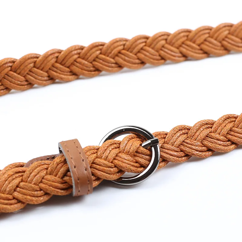 Новый Модный женский пояс короткий вязаный карамельный цвет плетеный для платья