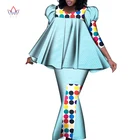 Bazin богатая африканская одежда для женщин комплект из 2 предметов свободные макси топы и юбки русалки повседневные женские африканские стильные костюмы WY626