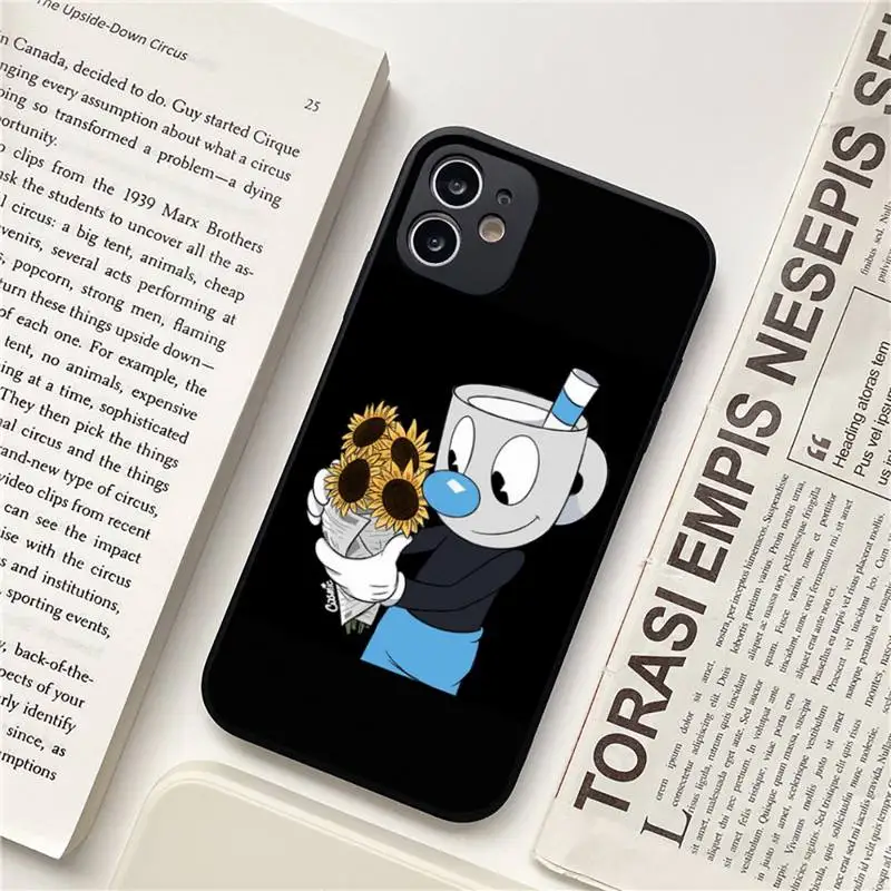 

cartoon cute Cuphead Phone Case for iPhone 11 12 pro XS MAX 8 7 6 6S Plus X 5S SE 2020 XR Soft mobile bags