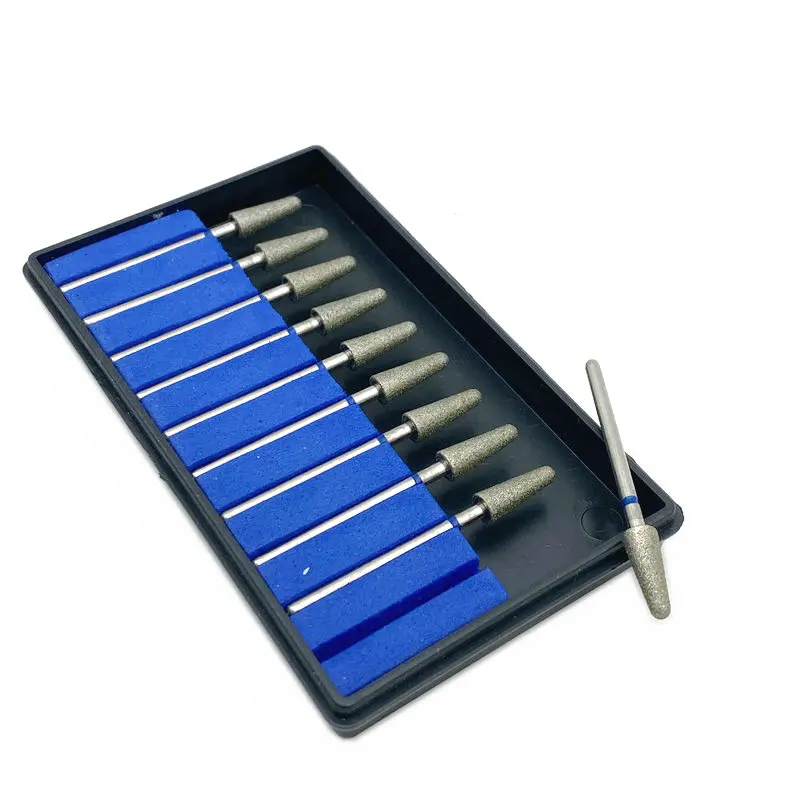 

10pcs/set Dental Electroplated Diamond Point Polisher Dental HP Diamond Burs HP Rotary Bur Set Dental Lab Nail Drill Bits ML50