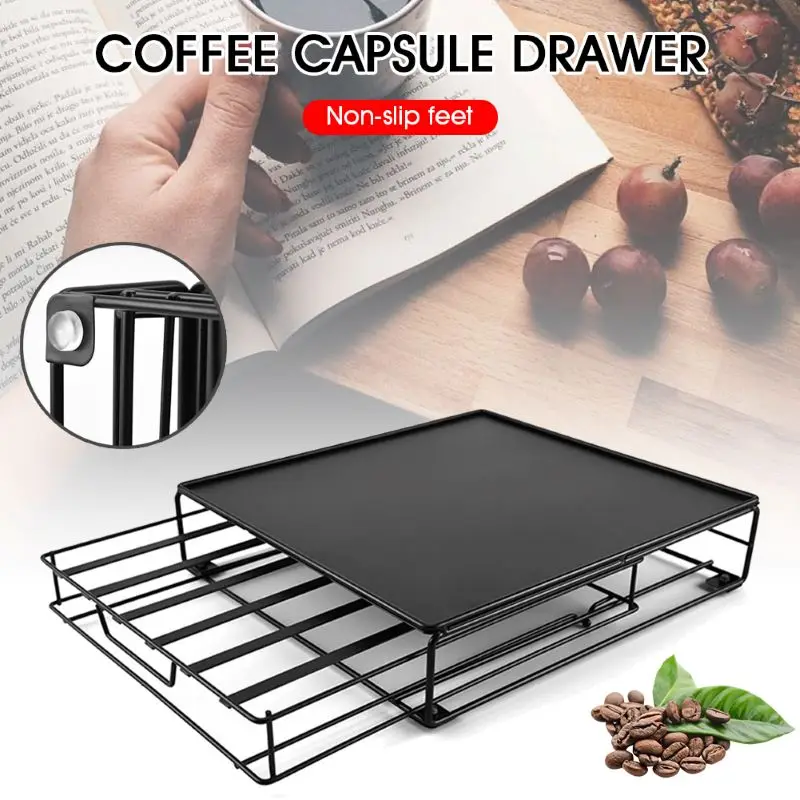 

Новинка, держатель для кофейных капсул, 40 чашек, органайзер, подставка для хранения, полки для кофейных капсул из кованого железа, полки для ...