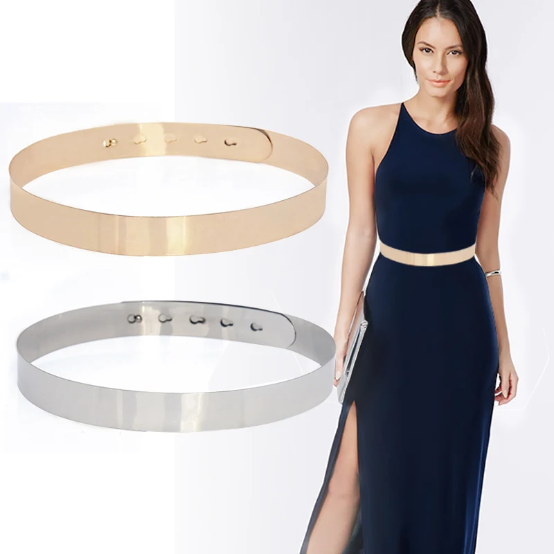 

Sequined Metal Belt For Women Ladies Fashion Western Vintage Belt Mirror Decoration Dress Belt Wild Gold Dress Chain Belts