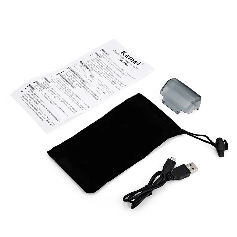 Kemei электробритва USB перезаряжаемая для мужчин с двойным лезвием