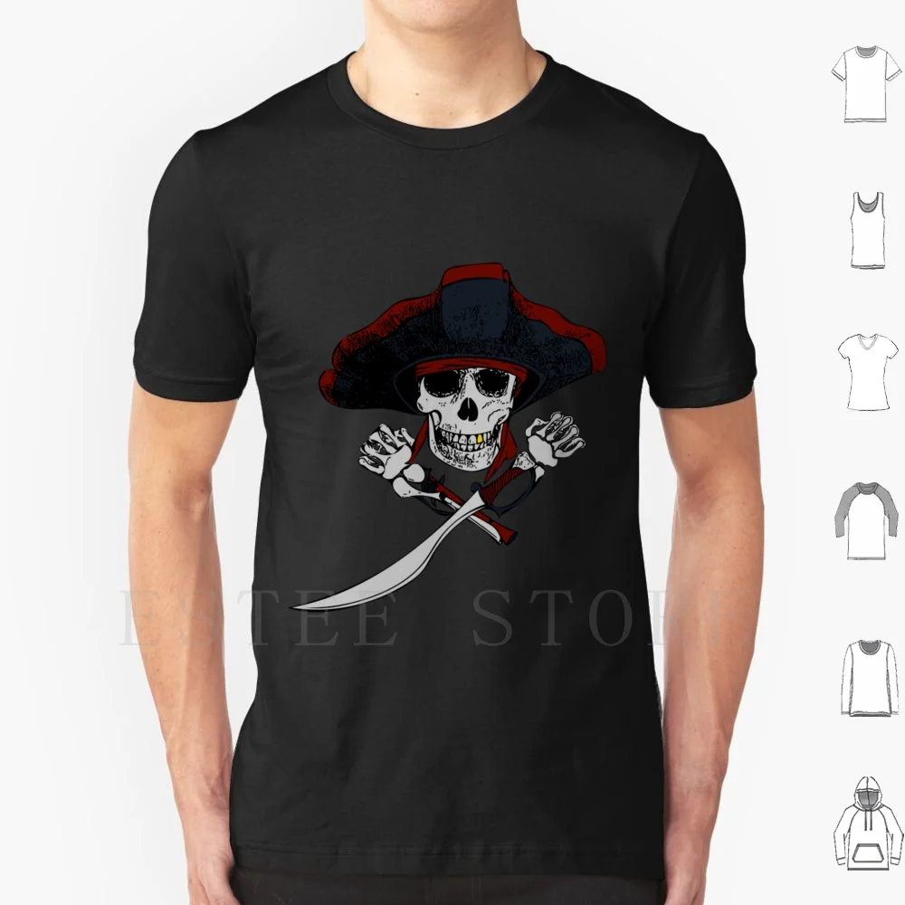 

Skull & Bones T Shirt Diy Big Size 100% Cotton Skull Bones Skull Bones Pirate Flag Black Jolly Roger Jollyroger
