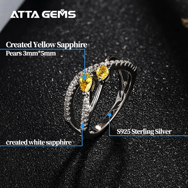 Yellow Sapphire Sterling Silver Ring for Women Exquisite Style Real Created Young Lady | Украшения и аксессуары