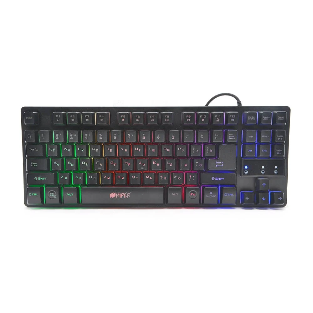 Gaming keyboard HIPER GENOME GK-1 Black USB (Wired 87kl 6 anti-ghosting Multimedia 1.6 m cable) Keyboard For Gamer Laptop Computer for PC |