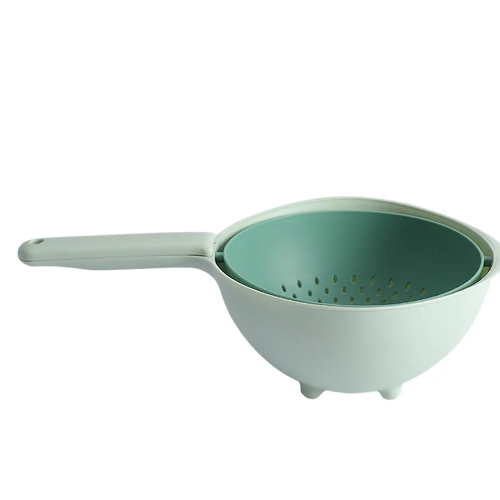 

Double-layer Drain Basket Kitchen Fruit Vegetable Drying Basket with Filter
