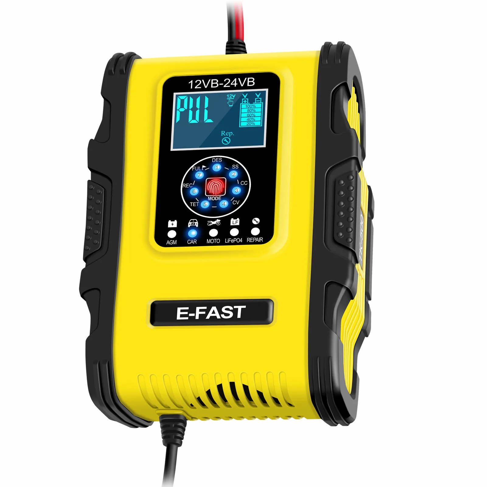 

Car Battery Chargers 12V/12A 24V/6A Full Automatic Smart Battery Chargers Maintainer Portable Trickle Charger Battery Desulfator