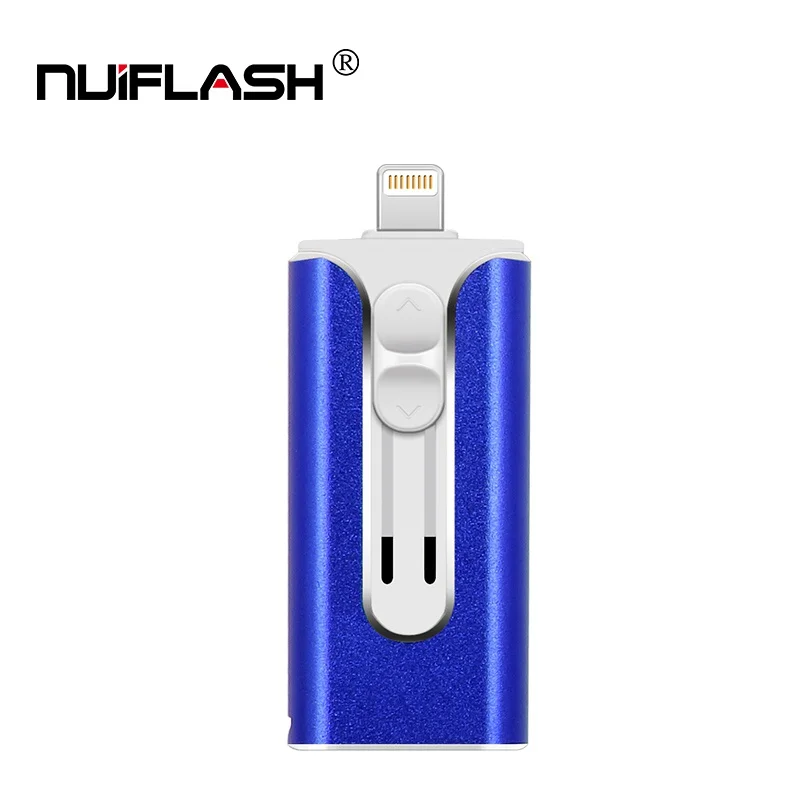 USB флеш-накопитель USB флэш-накопитель для iPhone Xs Max X 8 7 6 iPad 8/16/32/64 ГБ/128 256 ГБ флеш-накопитель USB ключ MFi USB флеш-диск - Цвет: blue