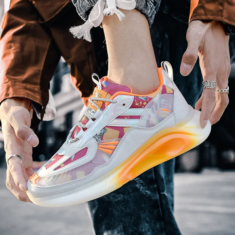 

Классические мужские кроссовки, дышащая обувь для бега, модная Нескользящая демпфирующая спортивная обувь, уличная Светоотражающая обувь ...