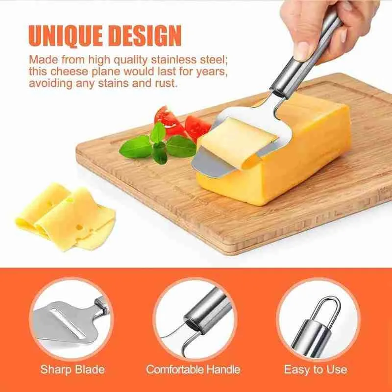 

Silver Steel Cheese Peeler Cheese Slicer Cutter Butter Shovel Cutting Kitchen Accessories Knife Kitchen Tools Gadget S7G0