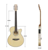 thin body guitar acoustic electric 6 steel string wood color flattop balladry folk 40 inch guitarra higgloss cutaway electro