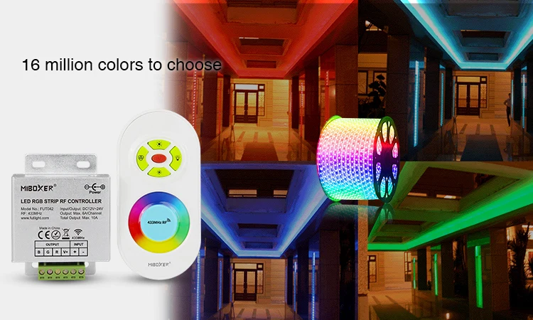 MiBOXER светодиодный cinta регулятор RGB para tira de luz RF remoto 433 МГц FUT040 FUT041 FUT042 brillo doble blanco |