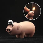 Креативная мини-зажигалка в виде свиньи, фонафонарь, карманная зажигалка для сигарет, уличная бензиновая Зажигалка (без топлива)