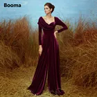 Женское платье с длинным рукавом, винтажное велюровое платье, цельнокроеное платье, Длинные официальные платья