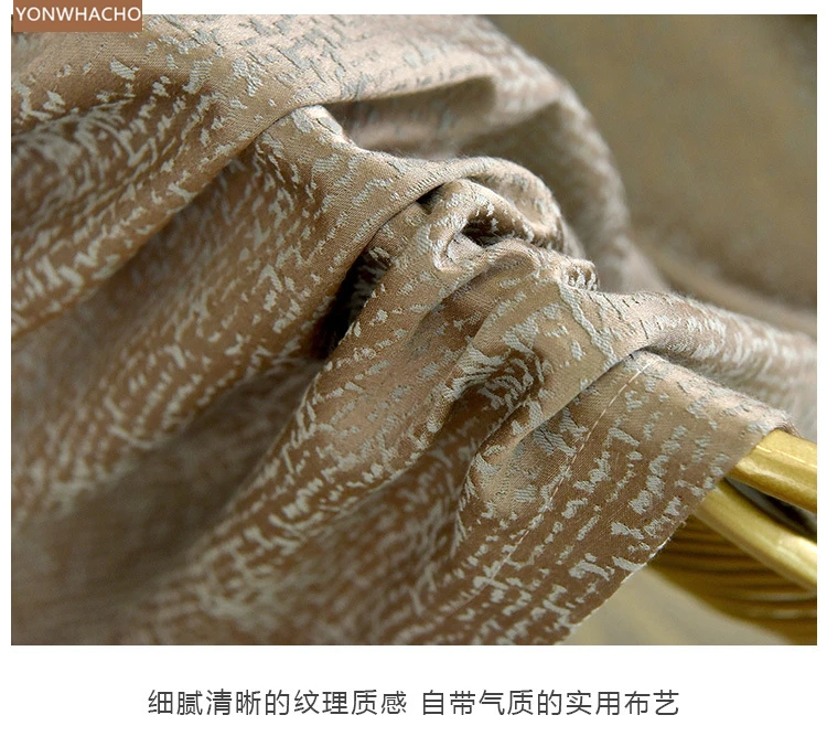 

Custom curtains Light luxury simple modern living room stitching jacquard cloth blackout curtain tulle drape B716