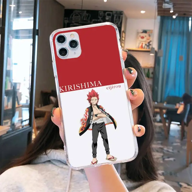 

New My hero academia Kirishima Phone Case Transparent for iPhone 6 7 8 11 12 s mini pro X XS XR MAX Plus se cover funda shell