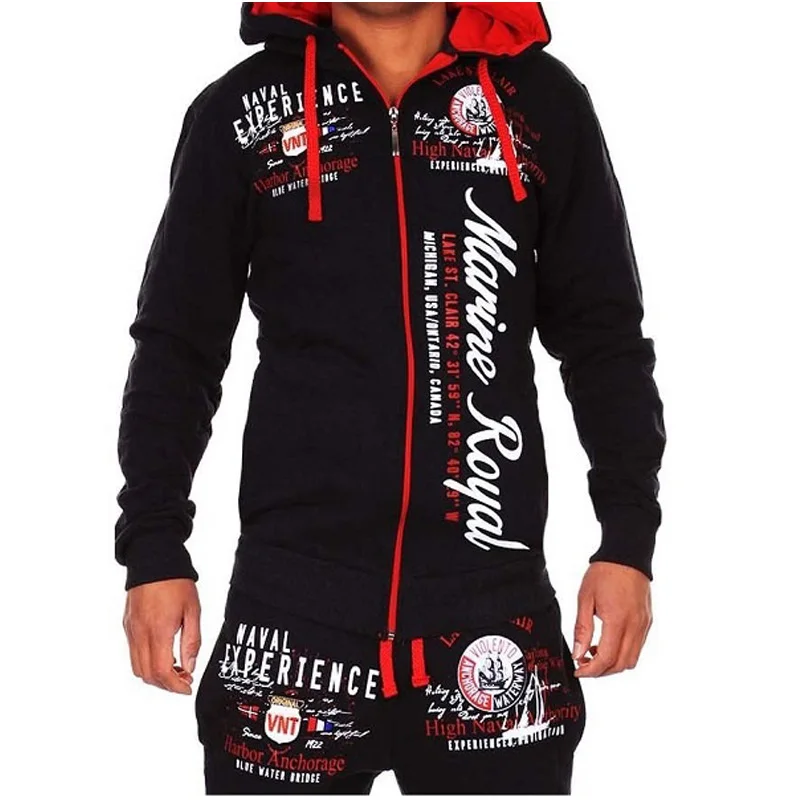 Мужской спортивный костюм Zogaa повседневный комплект из 2 предметов свитшот с