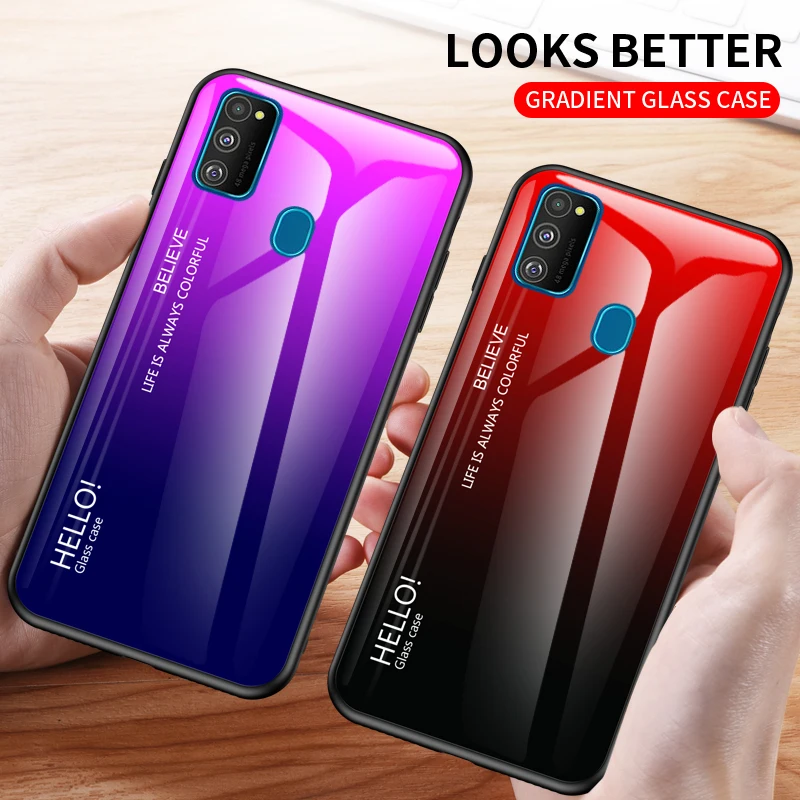 Чехол для Samsung Galaxy M30s M 30 s роскошный градиентный жесткий чехол из закаленного