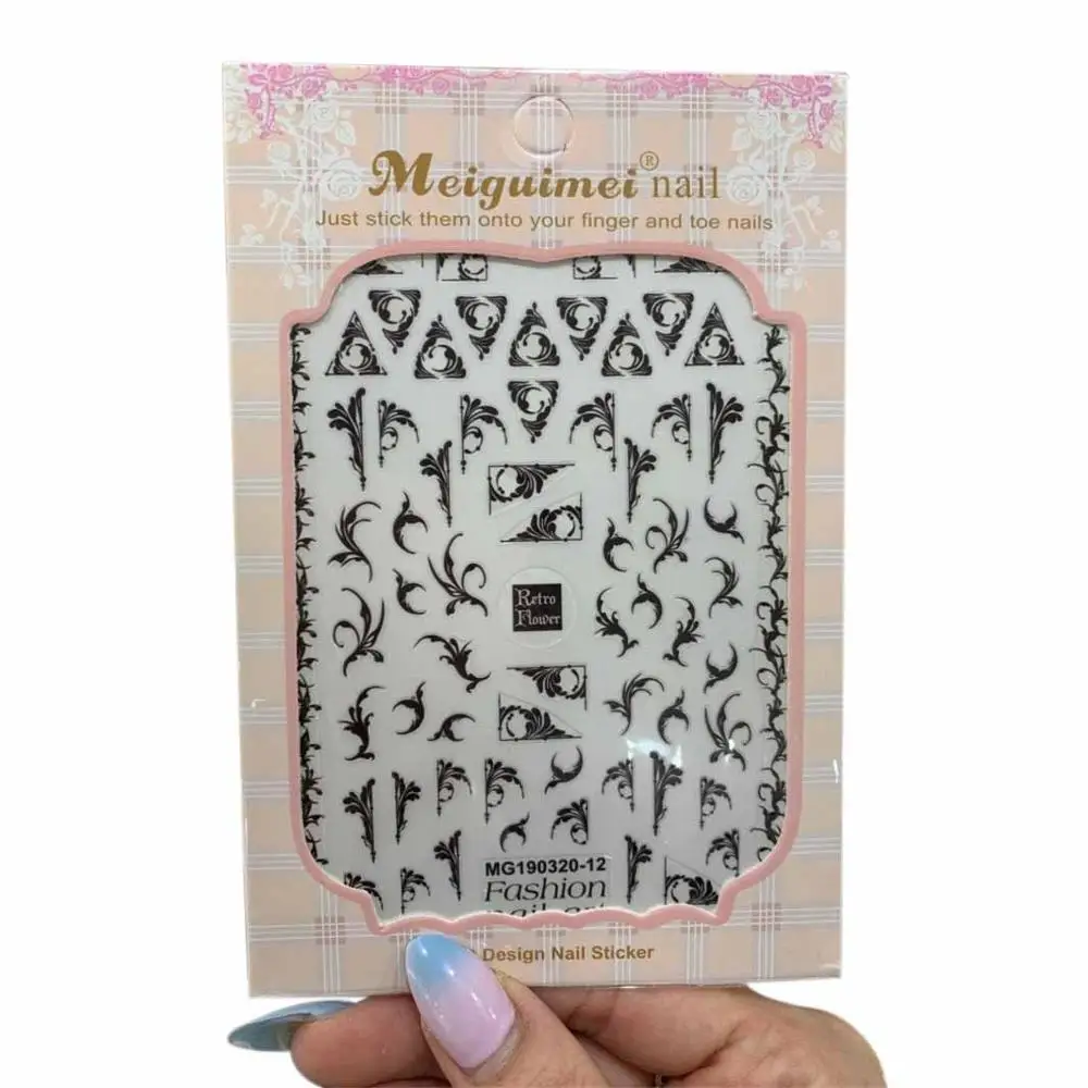 

1pc 3D Nail Stickers Water Transfer Sticker Beautiful Retro Flowers DIY Designs Nail Art Slider Manicure Decoration