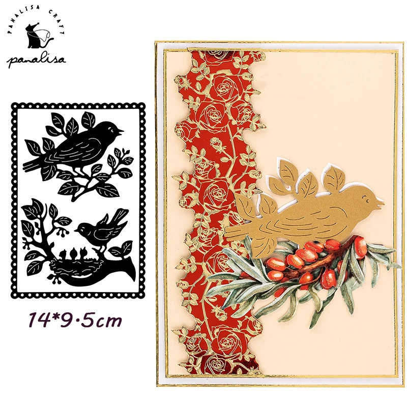 

Panalisacraft Birds Frame Leaf Metal Cutting Dies Craft Dies Scrapbooking Card Making Album Embossing Stencil Die Cut Decoration
