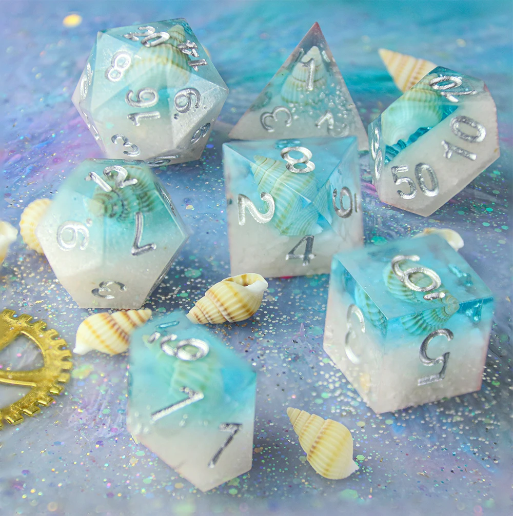 Игра в кости полигедрал Ocean Shell DND РПГ острые сигары с сумкой|Кубики| |