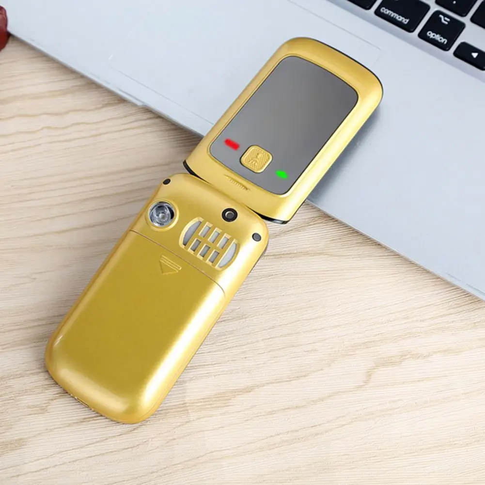 

3 Colors Optional Reliable Clamshell Phone with Charger Loud Speaker Flip Phone Anti-scratch for Outdoor