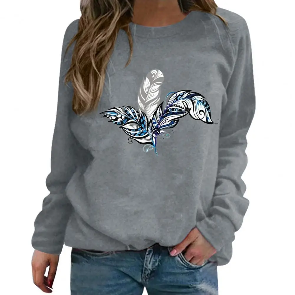 

Shin-friendly Polyester Women Casual Hoodie Pullover Warm Keeping Flower Printed Thickened Girls Hoodie for Daily Wear