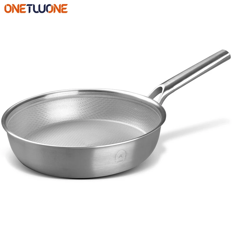 

Silver Ion Antibacterial Frying Pan,316 Stainless Steel Wok Pan,Non-stick Gas Stove Induction Cooker Universal Kitchen Cookware