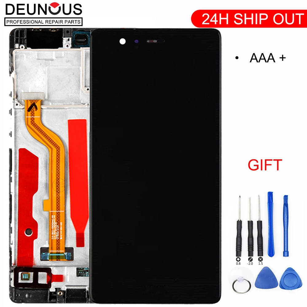 ЖК-дисплей 5,2 дюйма AAA качества + рамка для HUAWEI P9, ЖК-экран для HUAWEI P9, EVA-L09, EVA-L19, Digiziter в сборе