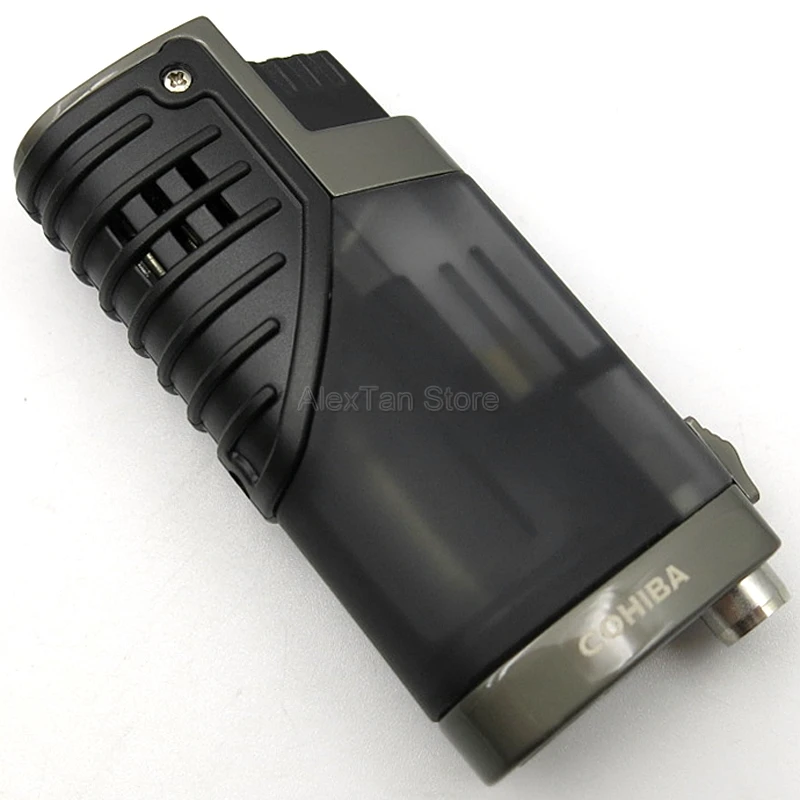 Популярная ветрозащитная Зажигалка для сигар COHIBA 3 струйфонарь Галка с пламенем
