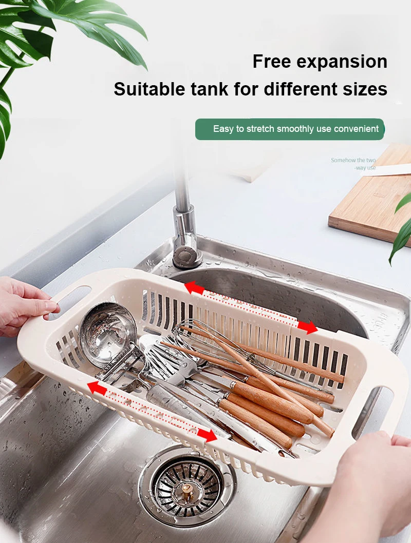 Кухонная выдвижная корзина для раковины полка многофункциональная кухни уборки