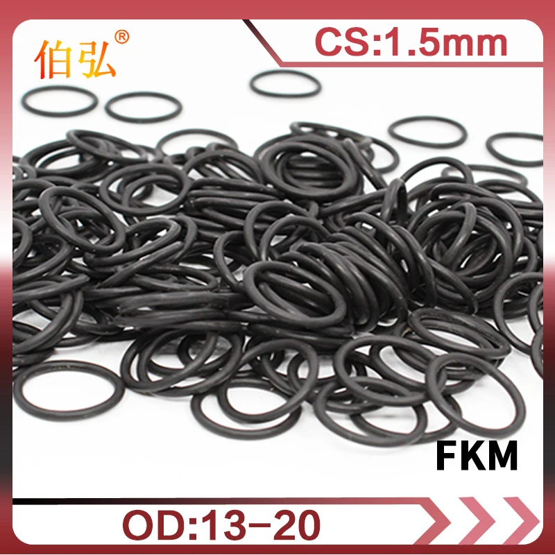 

10PCS/lot Fluorine rubber Ring Black FKM Oring Seal 1.5mm Thickness OD13/14/15/16/17/18/19/20mm Rubber O-Ring Seal Gasket Washer