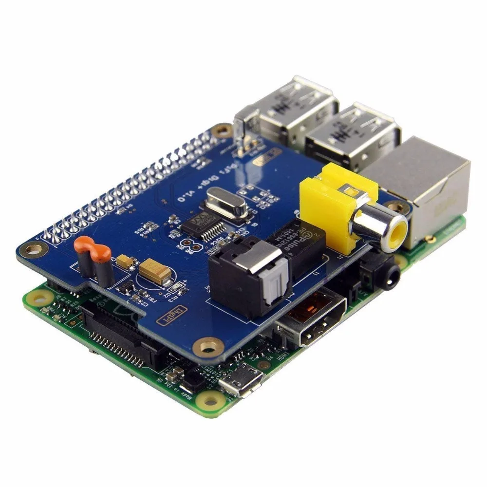 Raspberry PI цифровой звуковая карта I2S SPDIF оптический волокно Hi-Fi DiGi с акриловый чехол