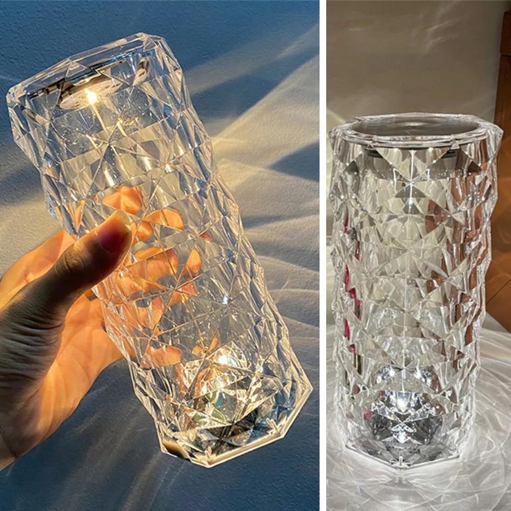 

LED Romantic Rose Crystal Touch Desk Light USB Charging Bedroom Bar Decoration Night Lights Restaurant Party Atmosphere Light