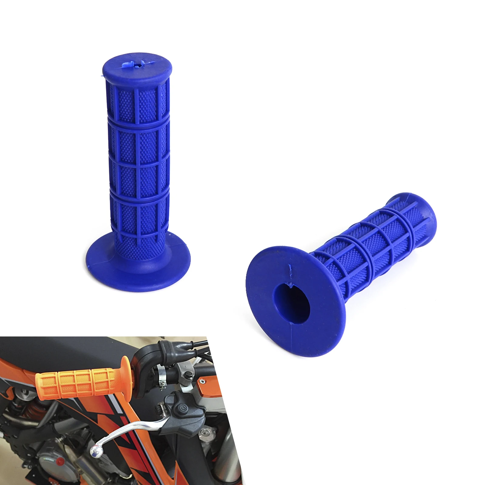 Blue 22 мм 7/" резиновая рукоятка рукоятки для CRF YZF WRF KXF KLX для моделей ktm и rmz питбайк Мотокросс Мотоцикл эндуро MX внедорожный - Цвет: Blue