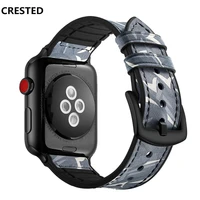 siliconeleather strap for apple watch band 45mm 41mm 44mm 40mm 42mm 38mm camouflage bracelet iwatch series 4 3 5 se 6 7