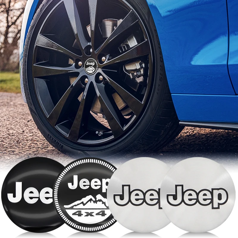 

4pcs 56mm wheel hub car accessories wheel cap sticker Cap Wheel Badge Sticker cover jeep-for Wrangler Grand Cherokee Patriot