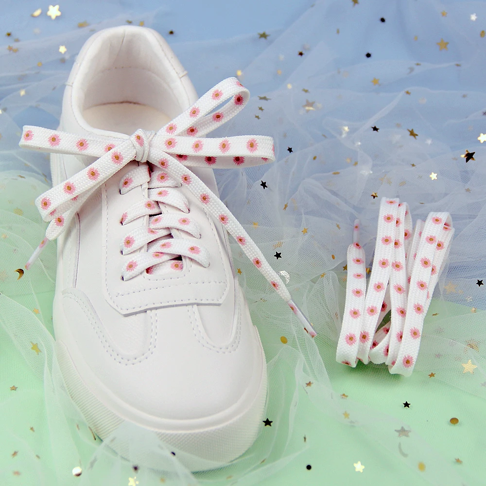 

Unique Pink and Blue Matching Style Ladies Fashion Shoelaces White Shoes Flat Shoes High-top Shoes Super Long 110cm Man