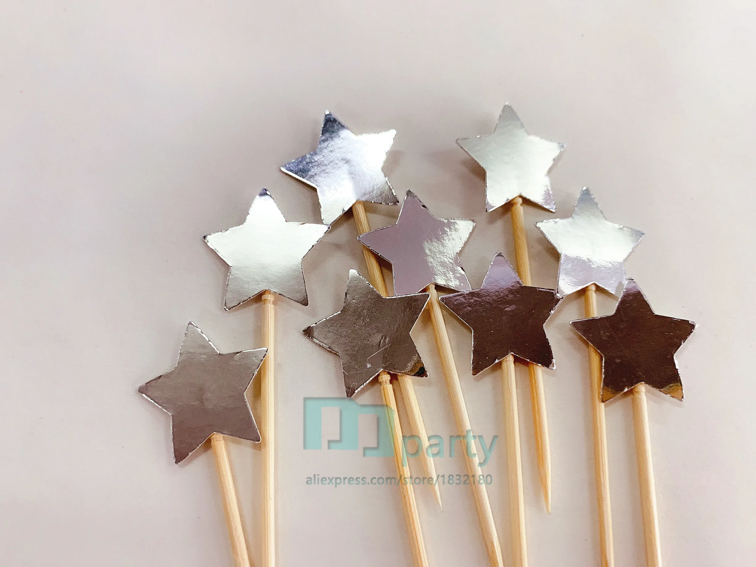 

40 шт., декоративные топперы для капкейков со звездами