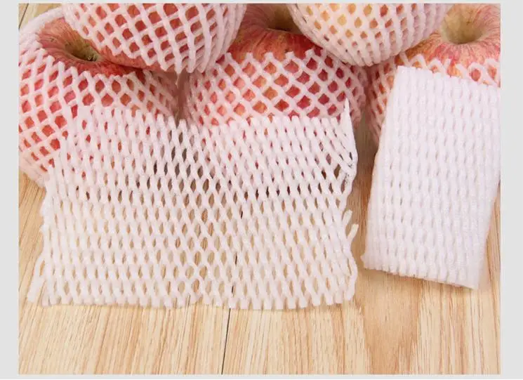 Бесплатная доставка пенопласт для фруктов белый EPE сетчатый рукав плотная