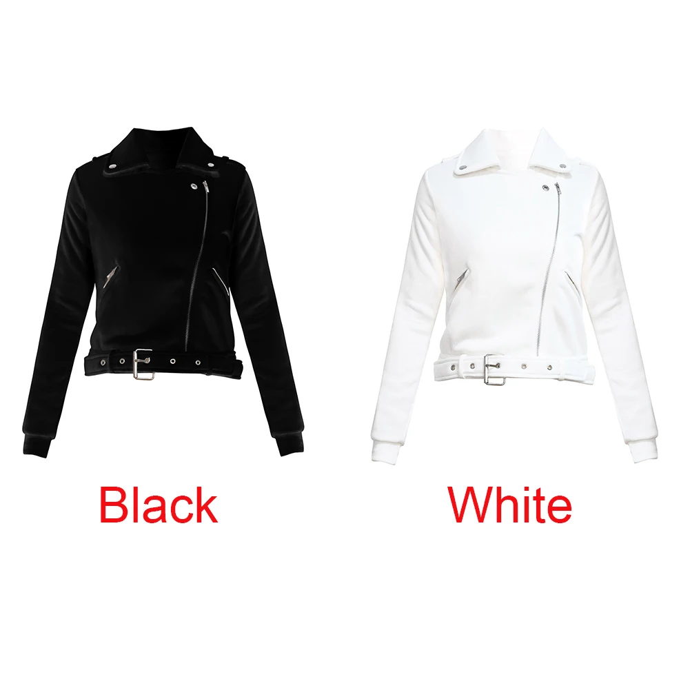 

Daily With Pocket Street Wear Lapel Neck Casual Women Jacket Warm Autumn Winter Zipper Up Outwear Bottom Belt Solid Polyester