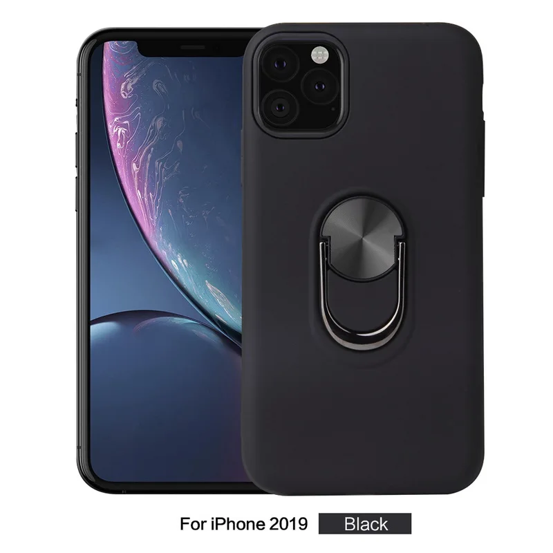 Черный Чехол для телефона для iPhone 11 Pro XR X 10 TPU Скрытая подставка с автомобильным магнитом чехол для iPhone 6 7 8 Plus XS MAX Capa Fundas - Цвет: Черный
