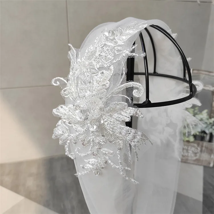 Головной убор для невесты ручной работы Кружевная повязка волос двусторонние