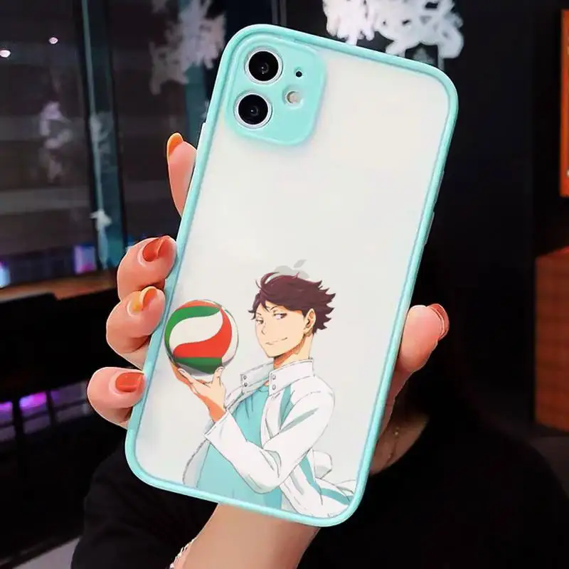 

Haikyuu Oikawa Phone Case Clear Funda matte transparent For blue iPhone 7 8 x xs xr 11 12 pro plus max mini